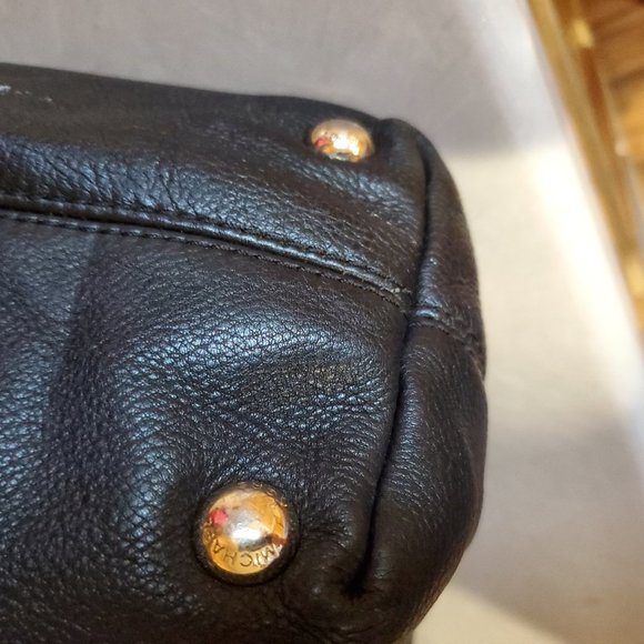 Euc Vintage Michael Kors Black Leather Tote bag Purse c - Picture 5 of 9